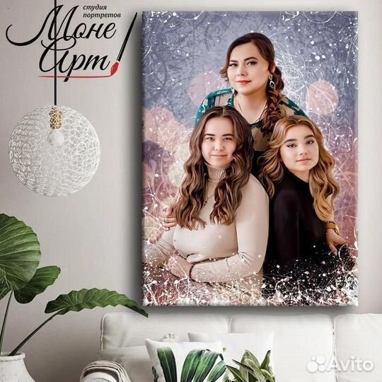 Портрет по фотографии на холсте