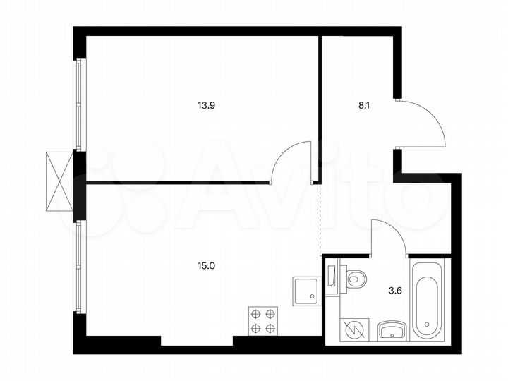 1-к. квартира, 40,6 м², 11/17 эт.