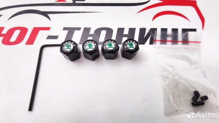 Колпачки на ниппель Skoda black