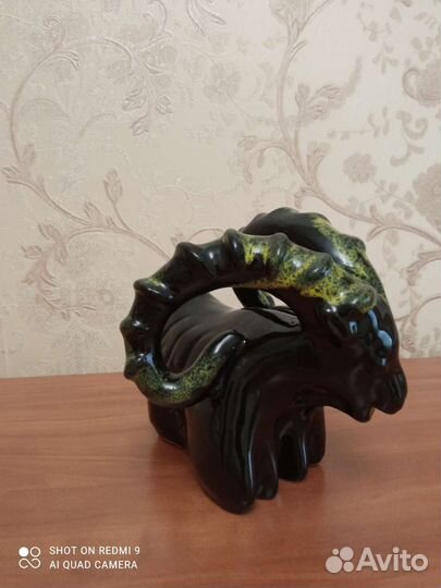 Статуэтка горный козел, керамика обливная, СССР