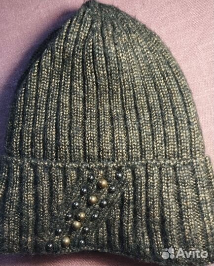 Шапка зимняя женская вязанная
