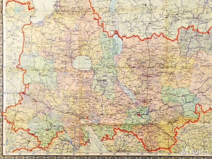 Вологда область старинная карта 1956г план СССР