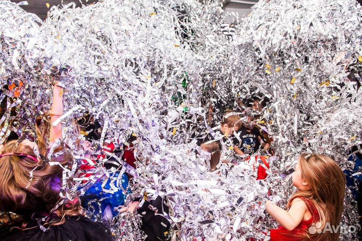 Бумажное шоу серебряное, все для праздника