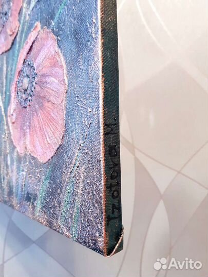 Картина на холсте фактурная Маки