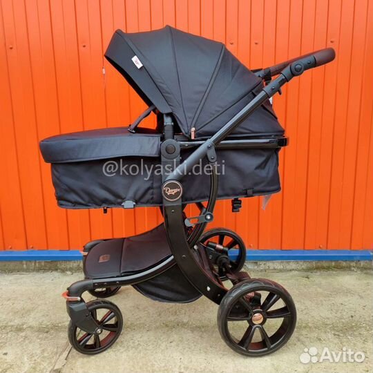 Коляска 2в1 Darex608 чёрная