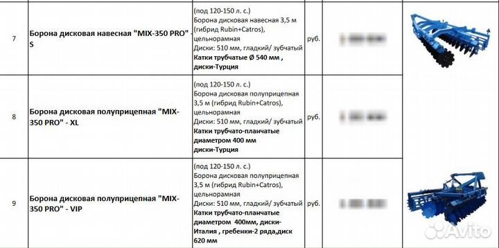 Борона Ростовский Завод Сельхозмашин MIX-300, 2024