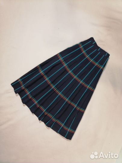 Винтаж Шерстяная юбка Германия в складку полоску