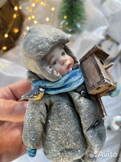 Ватная елочная игрушка 