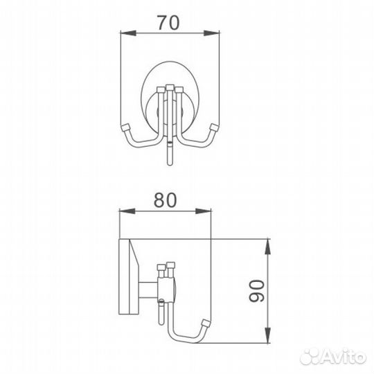 Крючок для ванной комнаты Haiba HB1605-3, хром