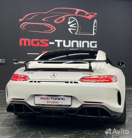 Задний бампер + спойлер стиль GT-R AMG GT C190