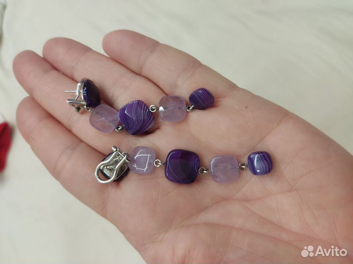 Серьги, колье, кольца серебро