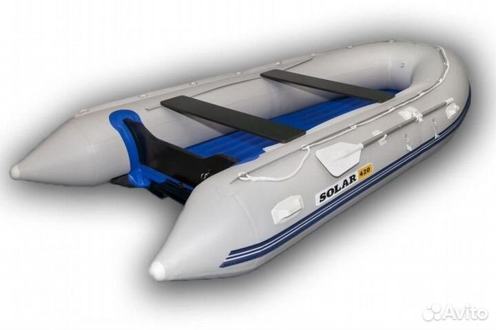Лодка надувная моторная солар-420К (серая)