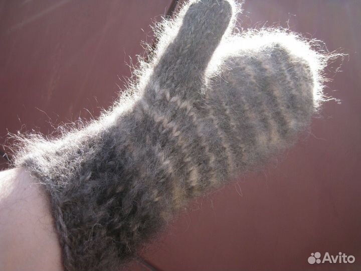 Носки собачий пух шерсть варежки ручные толстые