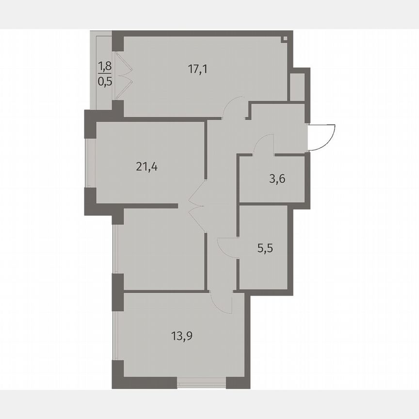2-к. квартира, 73,4 м², 7/8 эт.