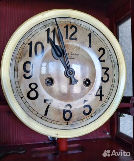 Часы антикварные с боем Густав Беккер (Силезия)