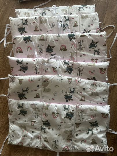 Бортики в детскую кроватку для двойни