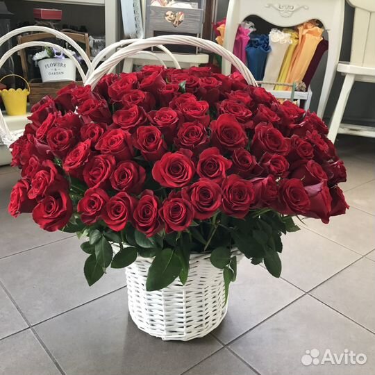 Цветы букеты 101 роза