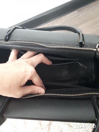 Сумка черная нат.кожа