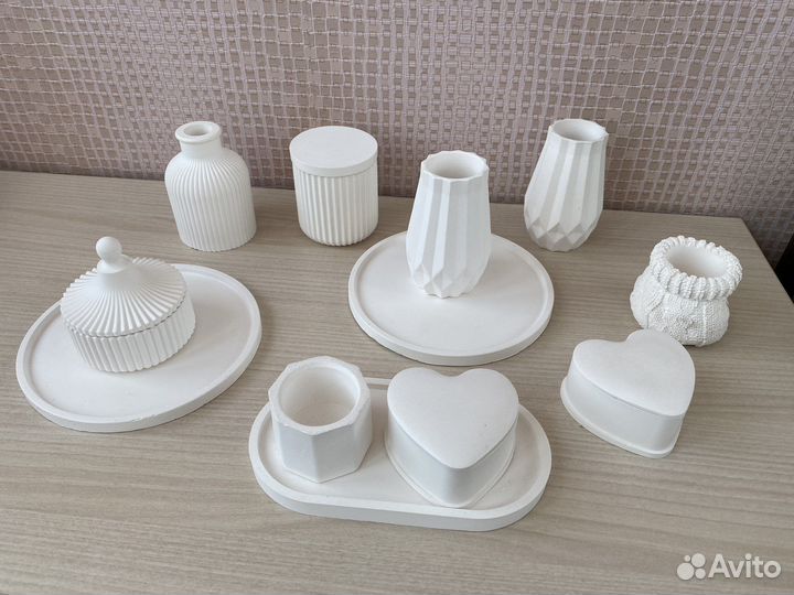 Фигуры кашпо из гипса