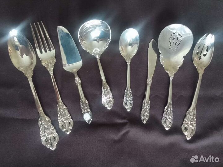 Посеребренный новый набор столовых приборов