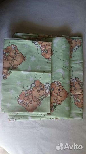 Детское постельное белье (нежно-зелёного цвета)