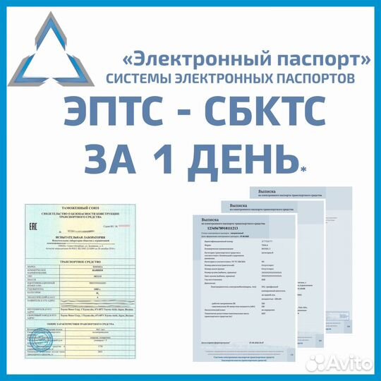 Оформление эптс,сбктс, утиль сбор за один день
