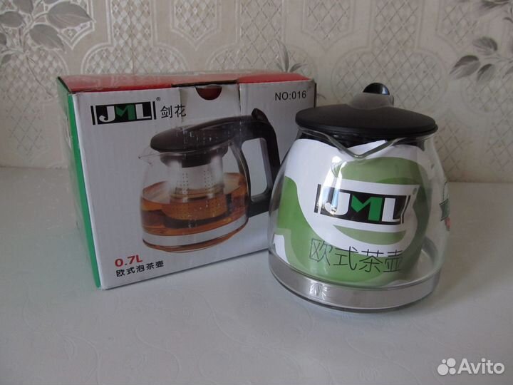 Чайник заварочный стеклянный с ситечком