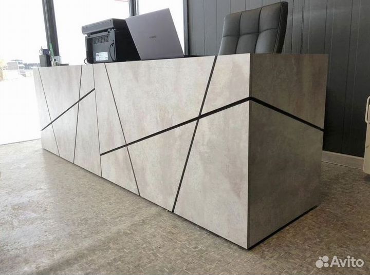 Стол руководителя Концепт Серый Мрамор