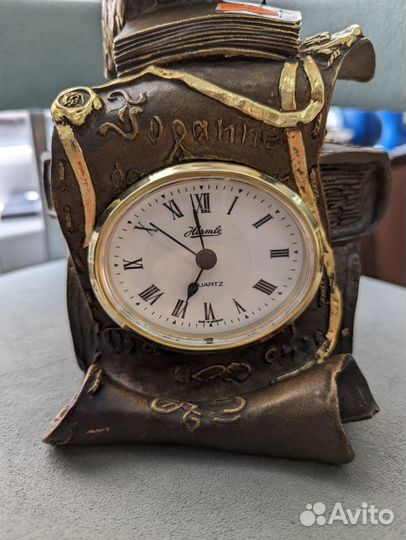 Часы настольные Ученый филин Бронза