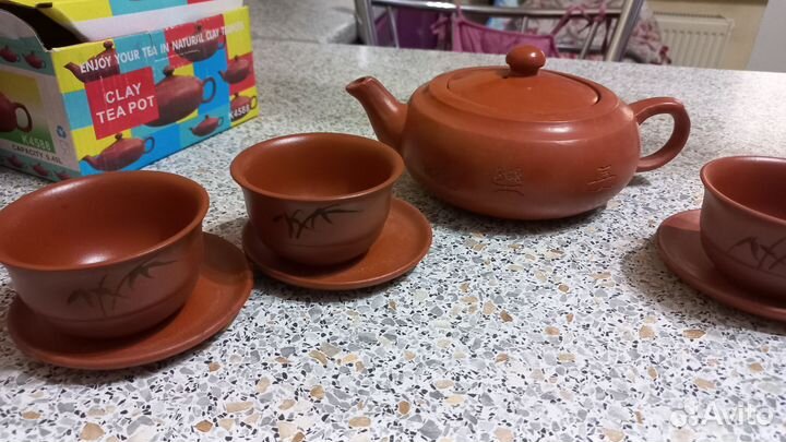 Китайский чайный набор глиняный новый, сервиз