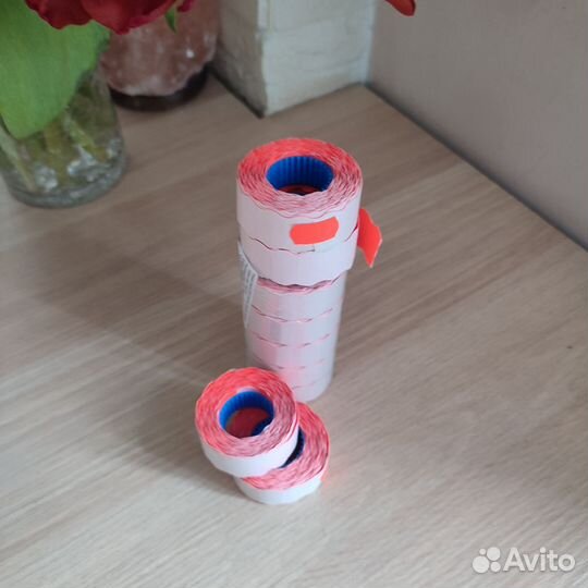 Самоклеющиеся ценники оранжевые 9 рулонов