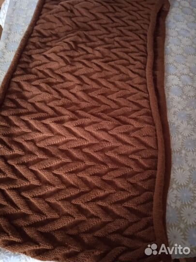 Шарф- хомут, снуд вязаный коричневый новый