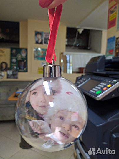 Шар на елку новогодний с вашим фото