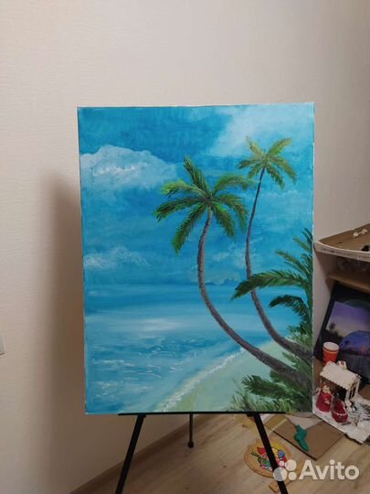 Картина маслом на холсте Тропики.Морской бриз.Море