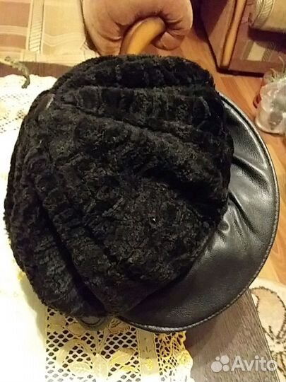 Женская шапка-кепка меховая,чёрная