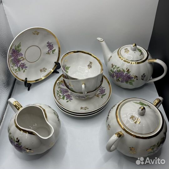 Чайный сервиз сирень Дулево 1968 г СССР (Сзр)