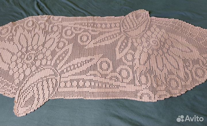 Ручная работа вязаная овальная скатерть