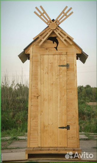 Дачный туалет деревянный прямоугольник MQJ
