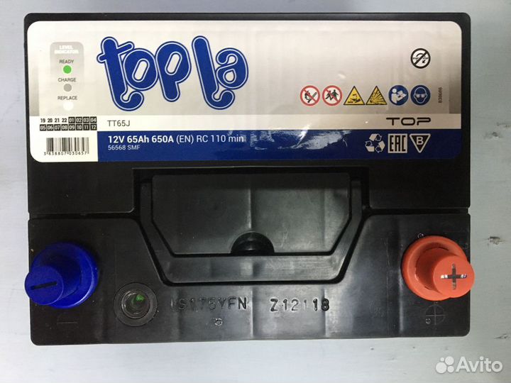 Аккумулятор 65Ач Topla Top пусковой 650А D23L