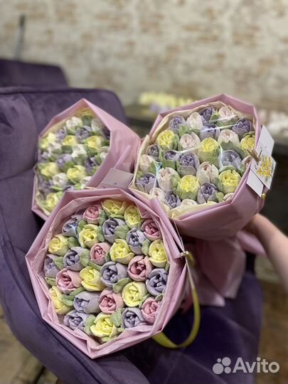 Букет тюльпанов из зефира