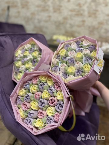 Букет тюльпанов из зефира