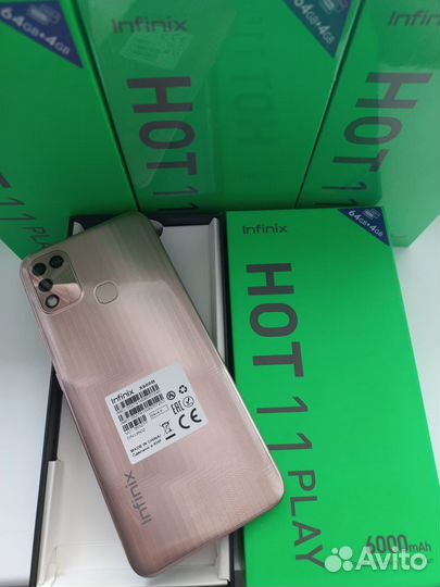Телефон infinix hot 11 play 4/64 новый