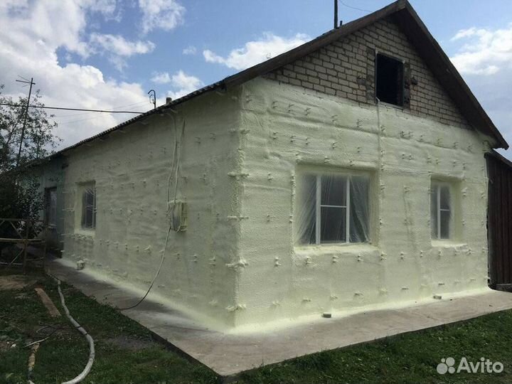 Утепление пенополиуретаном от 100м2