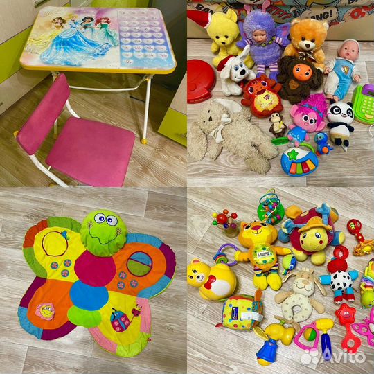 Игрушки пакетом (стол стул,развивающий коврик)