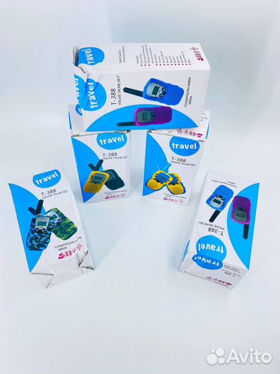 Детские рации с фонариком HIT T-388, 2шт.жел/голуб