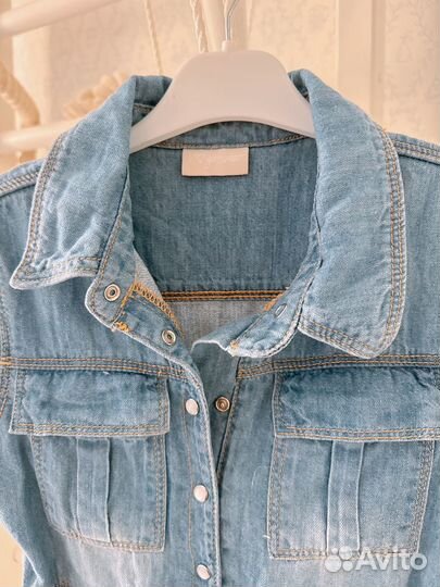 Джинсовый комбинезон для девочки 128-134