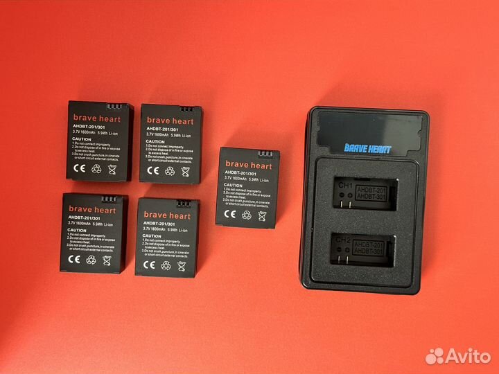 Аккумулятор + зарядка GoPro Hero 3/3+ (6шт) Brave