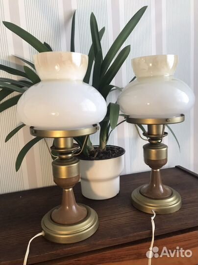 Настольная лампа СССР винтаж пара Бронь