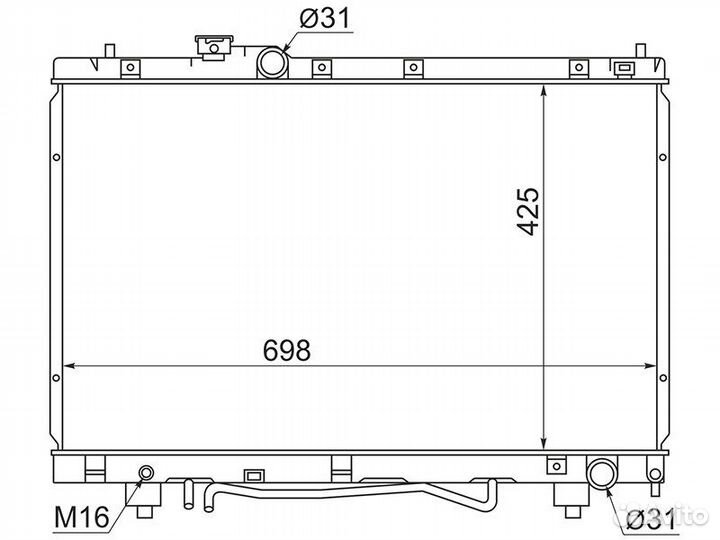 Радиатор Toyota Gaia 98-04, Ipsum (SXM10,ACM20) 96-09, Nadia 98-03, Picnic 96-01