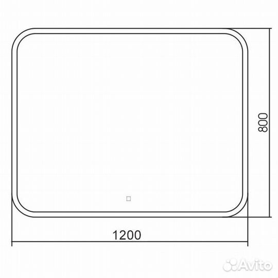 Зеркало azario Стив-6 1200х800 часы+сенсор выкл +